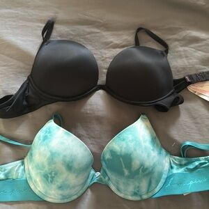 2 Pink Push Up Everywhere Bras 34B
